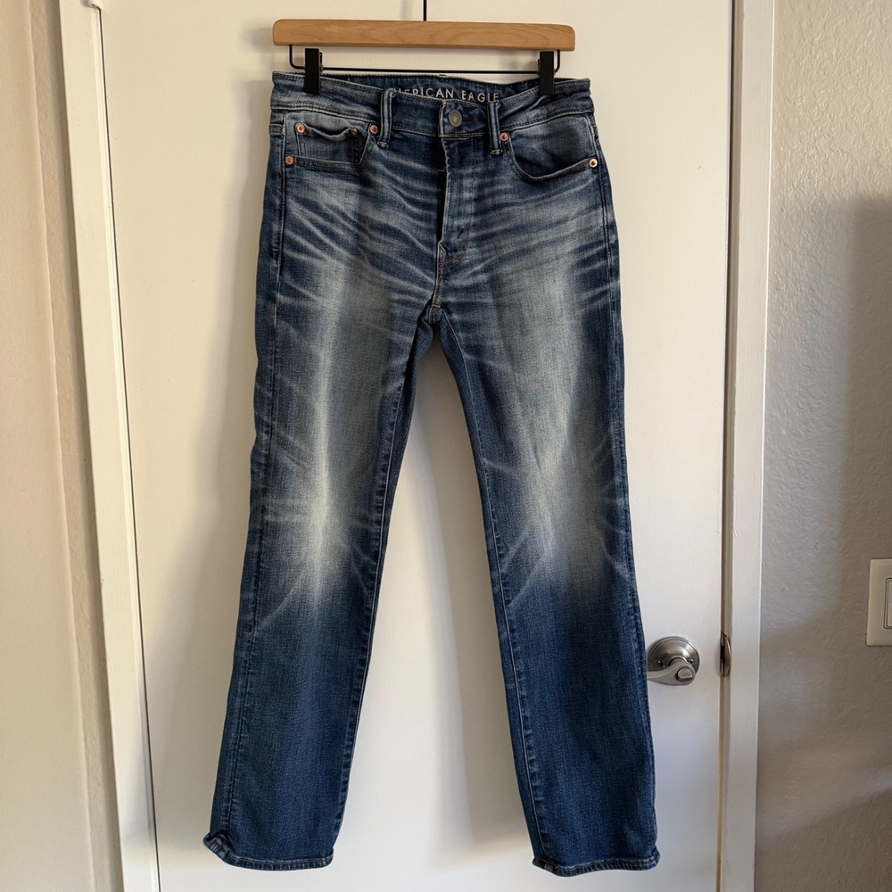 American Eagle Original Straight AirFlex+ Temp Tech Jeans 29x30 Medium Wash
